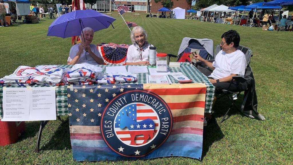 Giles county Dem Party table