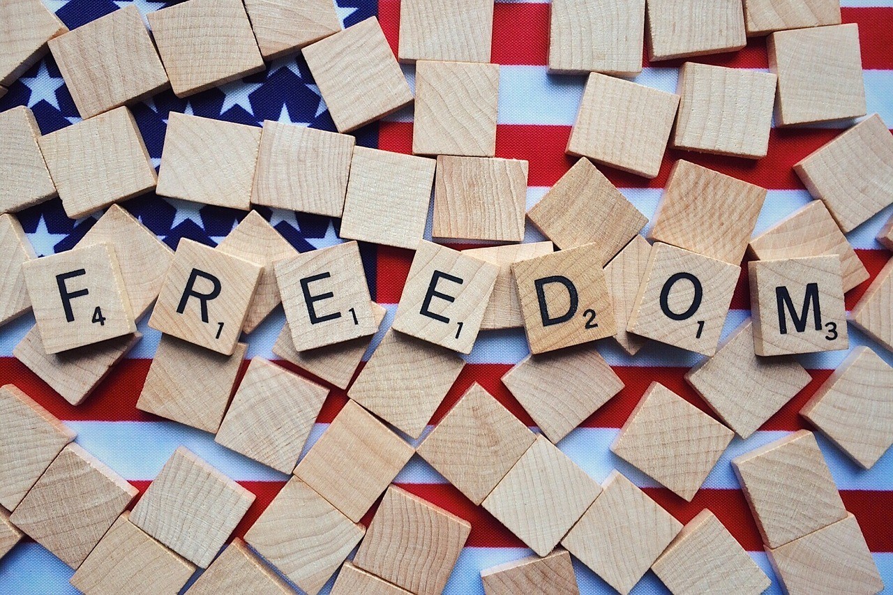 freedom in scrabble tiles